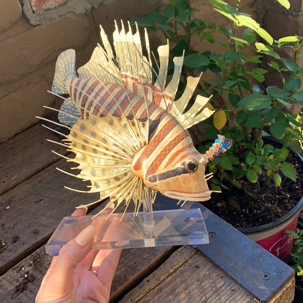 Lion fish statue